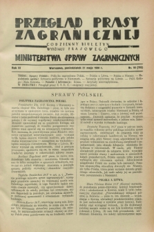 Przegląd Prasy Zagranicznej : codzienny biuletyn Wydziału Prasowego Ministerstwa Spraw Zagranicznych. R.3, nr 16 (21 maja 1928) = nr 115