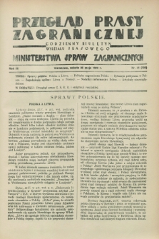 Przegląd Prasy Zagranicznej : codzienny biuletyn Wydziału Prasowego Ministerstwa Spraw Zagranicznych. R.3, nr 21 (26 maja 1928) = nr 120