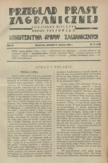 Przegląd Prasy Zagranicznej : codzienny biuletyn Wydziału Prasowego Ministerstwa Spraw Zagranicznych. R.3, nr 41 (21 czerwca 1928) = nr 140