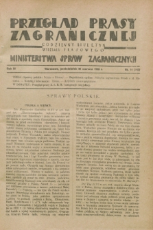 Przegląd Prasy Zagranicznej : codzienny biuletyn Wydziału Prasowego Ministerstwa Spraw Zagranicznych. R.3, nr 44 (25 czerwca 1928) = nr 143