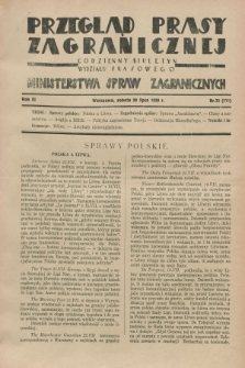 Przegląd Prasy Zagranicznej : codzienny biuletyn Wydziału Prasowego Ministerstwa Spraw Zagranicznych. R.3, nr 72 (28 lipca 1928) = nr 171