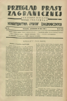 Przegląd Prasy Zagranicznej : codzienny biuletyn Wydziału Prasowego Ministerstwa Spraw Zagranicznych. R.3, nr 73 (30 lipca 1928) = nr 172