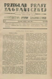 Przegląd Prasy Zagranicznej : codzienny biuletyn Wydziału Prasowego Ministerstwa Spraw Zagranicznych. R.3, nr 74 (31 lipca 1928) = nr 173