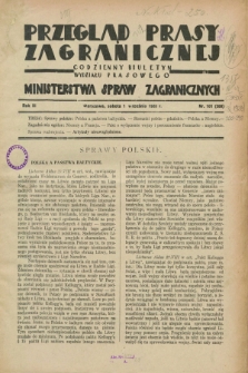 Przegląd Prasy Zagranicznej : codzienny biuletyn Wydziału Prasowego Ministerstwa Spraw Zagranicznych. R.3, nr 101 (1 września 1928) = nr 200