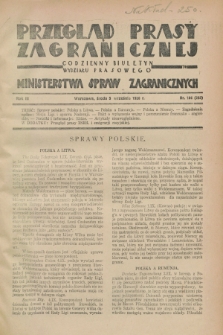 Przegląd Prasy Zagranicznej : codzienny biuletyn Wydziału Prasowego Ministerstwa Spraw Zagranicznych. R.3, nr 104 (5 września 1928) = nr 203