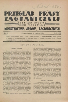 Przegląd Prasy Zagranicznej : codzienny biuletyn Wydziału Prasowego Ministerstwa Spraw Zagranicznych. R.3, nr 119 (22 września 1928) = nr 218