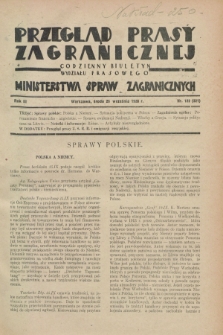 Przegląd Prasy Zagranicznej : codzienny biuletyn Wydziału Prasowego Ministerstwa Spraw Zagranicznych. R.3, nr 122 (26 września 1928) = nr 221