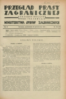 Przegląd Prasy Zagranicznej : codzienny biuletyn Wydziału Prasowego Ministerstwa Spraw Zagranicznych. R.3, nr 150 (29 października 1928) = nr 249