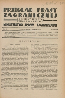 Przegląd Prasy Zagranicznej : codzienny biuletyn Wydziału Prasowego Ministerstwa Spraw Zagranicznych. R.3, nr 156 (6 listopada 1928) = nr 255