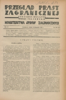 Przegląd Prasy Zagranicznej : codzienny biuletyn Wydziału Prasowego Ministerstwa Spraw Zagranicznych. R.3, nr 163 (14 listopada 1928) = nr 262