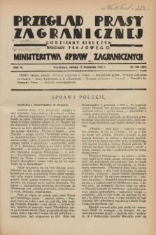 Przegląd Prasy Zagranicznej : codzienny biuletyn Wydziału Prasowego Ministerstwa Spraw Zagranicznych. R.3, nr 166 (17 listopada 1928) = nr 265