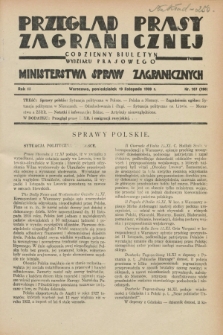 Przegląd Prasy Zagranicznej : codzienny biuletyn Wydziału Prasowego Ministerstwa Spraw Zagranicznych. R.3, nr 167 (19 listopada 1928) = nr 266