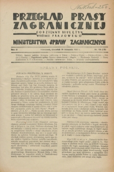 Przegląd Prasy Zagranicznej : codzienny biuletyn Wydziału Prasowego Ministerstwa Spraw Zagranicznych. R.3, nr 176 (29 listopada 1928) = nr 275