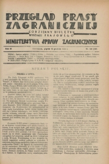 Przegląd Prasy Zagranicznej : codzienny biuletyn Wydziału Prasowego Ministerstwa Spraw Zagranicznych. R.3, nr 188 (14 grudnia 1928) = nr 287