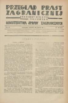 Przegląd Prasy Zagranicznej : codzienny biuletyn Wydziału Prasowego Ministerstwa Spraw Zagranicznych. R.3, nr 193 (20 grudnia 1928) = nr 292