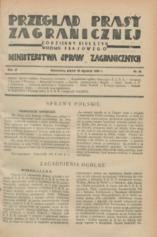 Przegląd Prasy Zagranicznej : codzienny biuletyn Wydziału Prasowego Ministerstwa Spraw Zagranicznych. R.4, nr 15 (18 stycznia 1929)