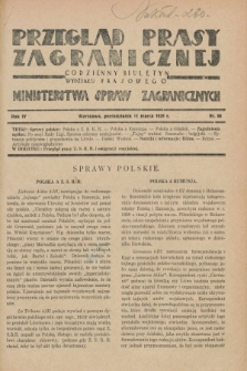 Przegląd Prasy Zagranicznej : codzienny biuletyn Wydziału Prasowego Ministerstwa Spraw Zagranicznych. R.4, nr 58 (11 marca 1929)