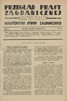 Przegląd Prasy Zagranicznej : codzienny biuletyn Wydziału Prasowego Ministerstwa Spraw Zagranicznych. R.4, nr 77 (4 kwietnia 1929)