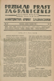 Przegląd Prasy Zagranicznej : codzienny biuletyn Wydziału Prasowego Ministerstwa Spraw Zagranicznych. R.4, nr 79 (6 kwietnia 1929)
