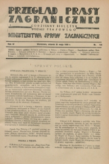 Przegląd Prasy Zagranicznej : codzienny biuletyn Wydziału Prasowego Ministerstwa Spraw Zagranicznych. R.4, nr 120 (28 maja 1929)