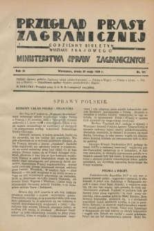 Przegląd Prasy Zagranicznej : codzienny biuletyn Wydziału Prasowego Ministerstwa Spraw Zagranicznych. R.4, nr 121 (29 maja 1929)