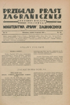 Przegląd Prasy Zagranicznej : codzienny biuletyn Wydziału Prasowego Ministerstwa Spraw Zagranicznych. R.4, nr 137 (18 czerwca 1929)