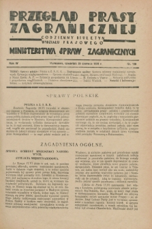 Przegląd Prasy Zagranicznej : codzienny biuletyn Wydziału Prasowego Ministerstwa Spraw Zagranicznych. R.4, nr 139 (20 czerwca 1929)