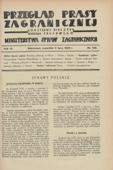 Przegląd Prasy Zagranicznej : codzienny biuletyn Wydziału Prasowego Ministerstwa Spraw Zagranicznych. R.4, nr 150 (4 lipca 1929)