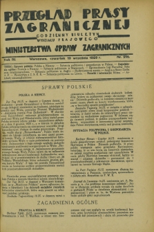 Przegląd Prasy Zagranicznej : codzienny biuletyn Wydziału Prasowego Ministerstwa Spraw Zagranicznych. R.4, nr 215 (19 września 1929)