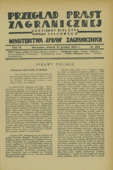 Przegląd Prasy Zagranicznej : codzienny biuletyn Wydziału Prasowego Ministerstwa Spraw Zagranicznych. R.4, nr 283 (10 grudnia 1929)