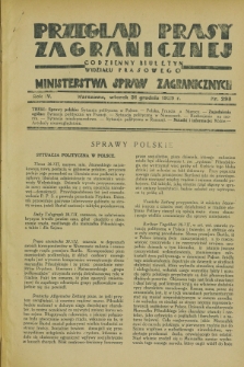 Przegląd Prasy Zagranicznej : codzienny biuletyn Wydziału Prasowego Ministerstwa Spraw Zagranicznych. R.4, nr 298 (31 grudnia 1929)