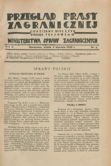 Przegląd Prasy Zagranicznej : codzienny biuletyn Wydziału Prasowego Ministerstwa Spraw Zagranicznych. R.5, nr 2 (3 stycznia 1930)
