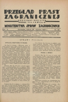 Przegląd Prasy Zagranicznej : codzienny biuletyn Wydziału Prasowego Ministerstwa Spraw Zagranicznych. R.5, nr 20 (25 stycznia 1930)