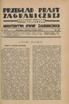 Przegląd Prasy Zagranicznej : codzienny biuletyn Wydziału Prasowego Ministerstwa Spraw Zagranicznych. R.5, nr 32 (8 lutego 1930)