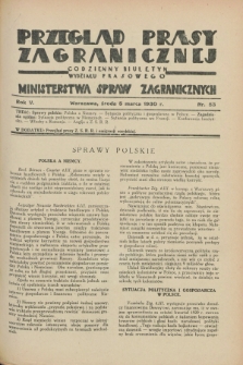 Przegląd Prasy Zagranicznej : codzienny biuletyn Wydziału Prasowego Ministerstwa Spraw Zagranicznych. R.5, nr 53 (5 marca 1930)