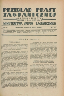 Przegląd Prasy Zagranicznej : codzienny biuletyn Wydziału Prasowego Ministerstwa Spraw Zagranicznych. R.5, nr 70 (25 marca 1930)