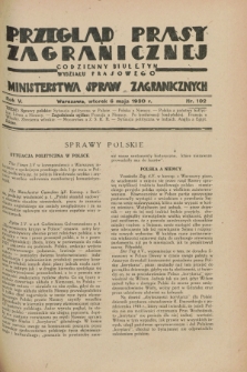 Przegląd Prasy Zagranicznej : codzienny biuletyn Wydziału Prasowego Ministerstwa Spraw Zagranicznych. R.5, nr 102 (6 maja 1930)