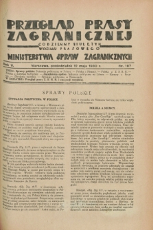 Przegląd Prasy Zagranicznej : codzienny biuletyn Wydziału Prasowego Ministerstwa Spraw Zagranicznych. R.5, nr 107 (12 maja 1930)