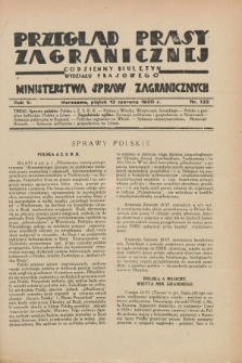 Przegląd Prasy Zagranicznej : codzienny biuletyn Wydziału Prasowego Ministerstwa Spraw Zagranicznych. R.5, nr 133 (13 czerwca 1930)