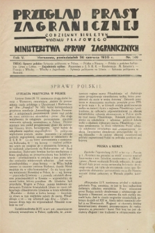 Przegląd Prasy Zagranicznej : codzienny biuletyn Wydziału Prasowego Ministerstwa Spraw Zagranicznych. R.5, nr 146 (30 czerwca 1930)