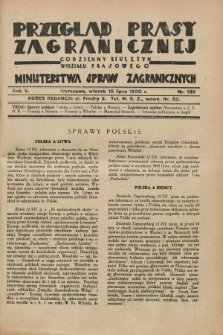 Przegląd Prasy Zagranicznej : codzienny biuletyn Wydziału Prasowego Ministerstwa Spraw Zagranicznych. R.5, nr 159 (15 lipca 1930)