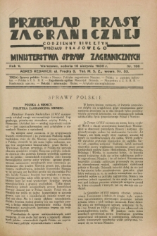 Przegląd Prasy Zagranicznej : codzienny biuletyn Wydziału Prasowego Ministerstwa Spraw Zagranicznych. R.5, nr 186 (16 sierpnia 1930)