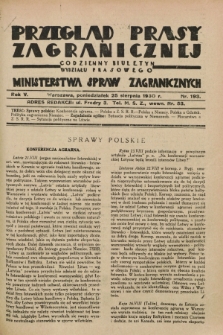 Przegląd Prasy Zagranicznej : codzienny biuletyn Wydziału Prasowego Ministerstwa Spraw Zagranicznych. R.5, nr 193 (25 sierpnia 1930)