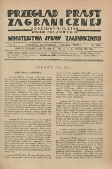 Przegląd Prasy Zagranicznej : codzienny biuletyn Wydziału Prasowego Ministerstwa Spraw Zagranicznych. R.5, nr 199 (1 września 1930)