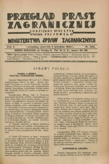 Przegląd Prasy Zagranicznej : codzienny biuletyn Wydziału Prasowego Ministerstwa Spraw Zagranicznych. R.5, nr 202 (4 września 1930)