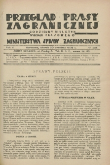 Przegląd Prasy Zagranicznej : codzienny biuletyn Wydziału Prasowego Ministerstwa Spraw Zagranicznych. R.5, nr 224 (30 września 1930)