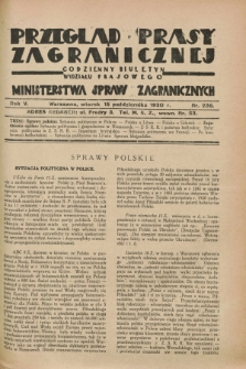 Przegląd Prasy Zagranicznej : codzienny biuletyn Wydziału Prasowego Ministerstwa Spraw Zagranicznych. R.5, nr 236 (15 października 1930)