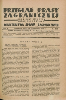 Przegląd Prasy Zagranicznej : codzienny biuletyn Wydziału Prasowego Ministerstwa Spraw Zagranicznych. R.5, nr 245 (24 października 1930)