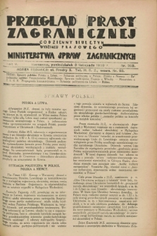 Przegląd Prasy Zagranicznej : codzienny biuletyn Wydziału Prasowego Ministerstwa Spraw Zagranicznych. R.5, nr 252 (3 listopada 1930)