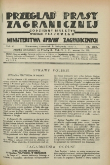 Przegląd Prasy Zagranicznej : codzienny biuletyn Wydziału Prasowego Ministerstwa Spraw Zagranicznych. R.5, nr 255 (6 listopada 1930)